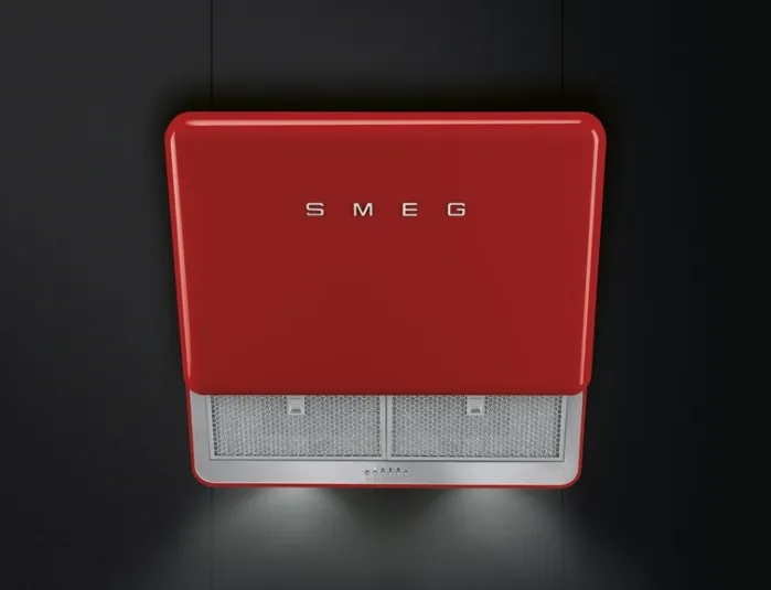 cappa a parete KFAB75RD rossa di Smeg